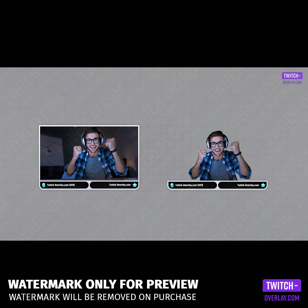 Cubic Wave twitch overlay Package. showing all Webcam Frames included.