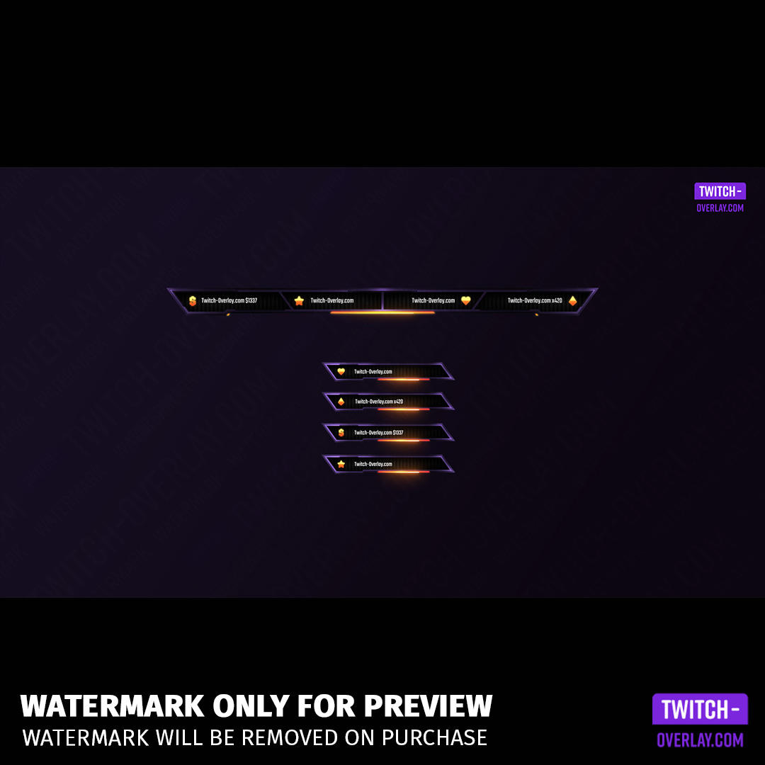 Ignition twitch overlay Package. showing all Labels and ingame overlays