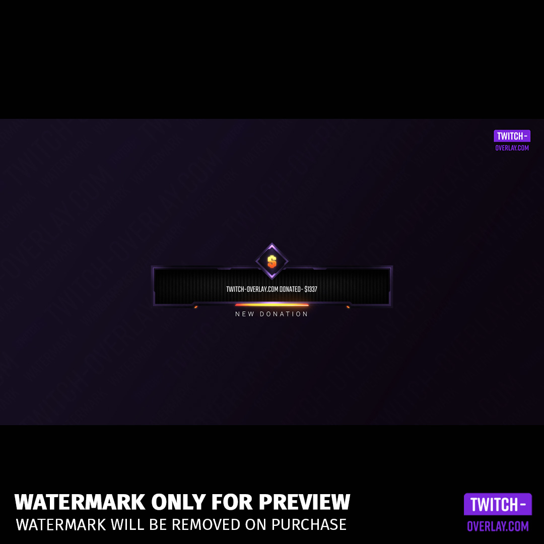 Ignition twitch overlay Package, showing a stream alert.