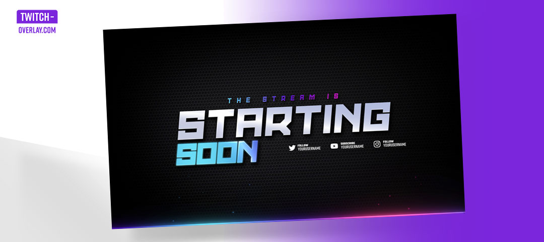 A starting soon screen for a Twitch live stream featuring the game Defiance, with vibrant RGB style.