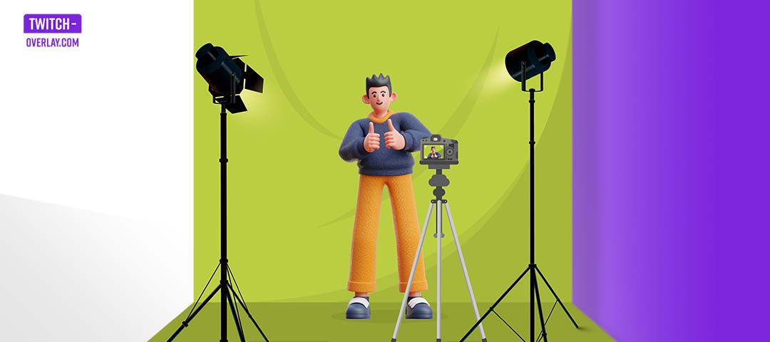 An Illustration of the Two-point lighting setup for streamers.