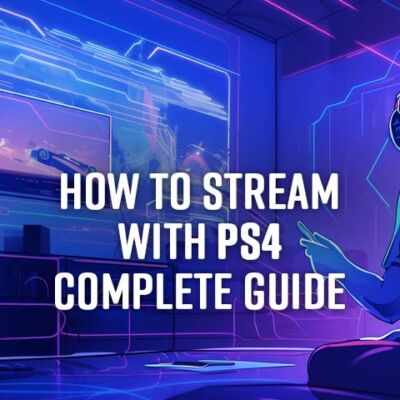 The streamer sits in front of his PS4 and streams video games on Twitch.
