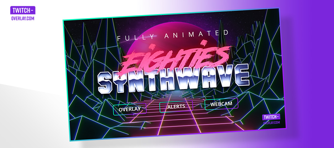 Animated 80s Synthwave Package mit lebhaften farben und 80er feeling