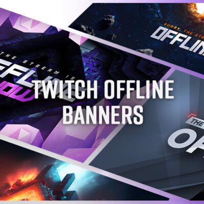 4 Offline Banner für Twitch in einem versetzten muster.