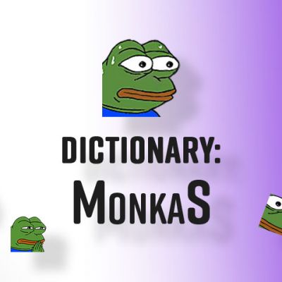 MonkaS Emote zusammen mit seinen Variationen MinkaX, MonkaW und MonkaHmm