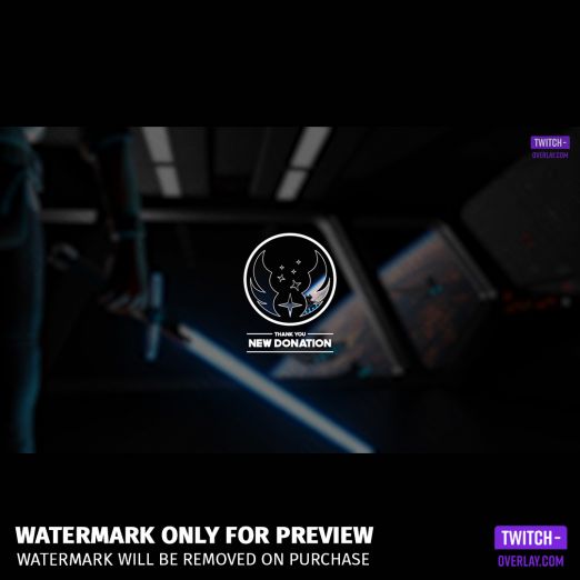 War in Space twitch overlay Package, showing a stream alert.