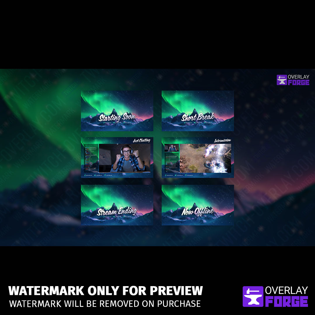 Northern Lights Stream Package, showing all Stream Screens included.
