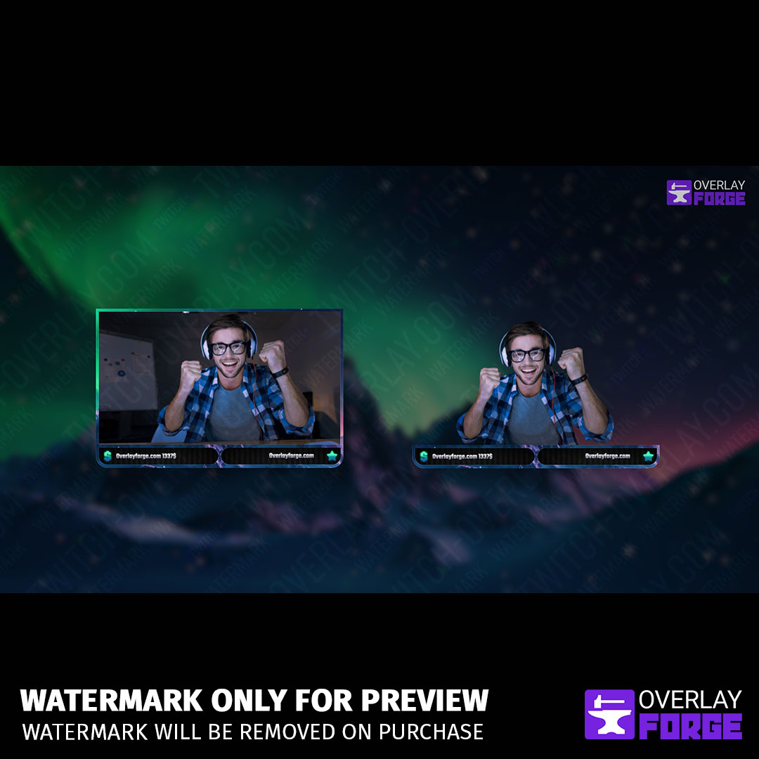 Northern Lights Stream Package, showing all Webcam Frames included.