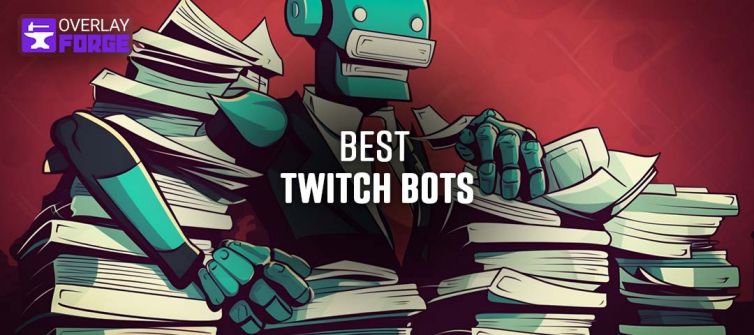 A Robot with a Stack of books supporting a streamer with channel rules and moderation.