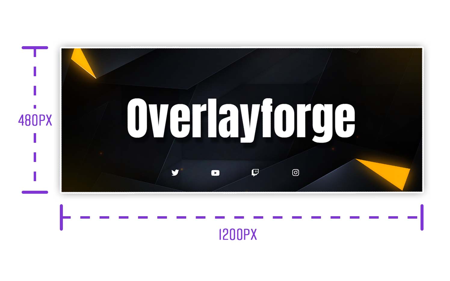 Zeigt das perfekte Layout und die Größen für Twitch Banner