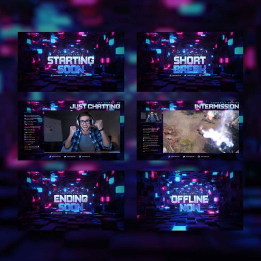 Stream Screens from the Cubecave Neon Bundle.