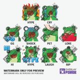 Cute Green Frog Emote for Twitch, Kick, YouTube and Facebook