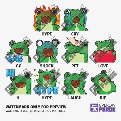 Cute Frog Emote Pack