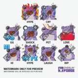 Cute Purple Frog Emote for Twitch, Kick, YouTube and Facebook