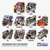 Grauer Otter Emote für Twitch, Kick, YouTube und Facebook