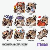 Hellbraunes Otter-Emote für Twitch, Kick, YouTube und Facebook