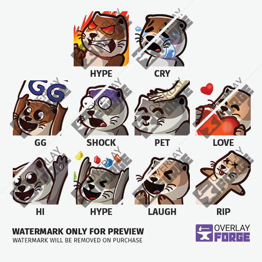 Otter Twitch Emote Pack