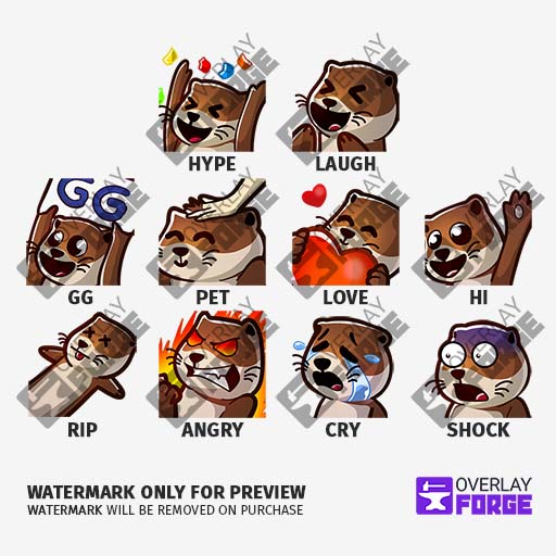 Otter Emote Pack für Twitch