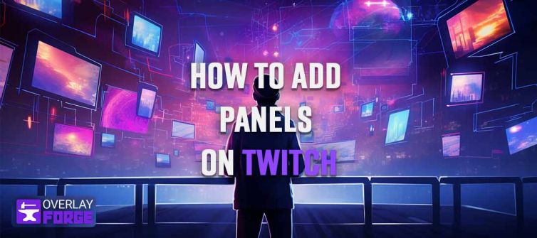 A Streamer is adding his panels to twitch inside a virtual world with floating panels.