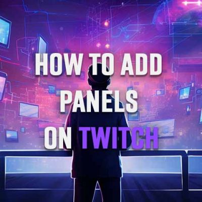 A Streamer is adding his panels to twitch inside a virtual world with floating panels.