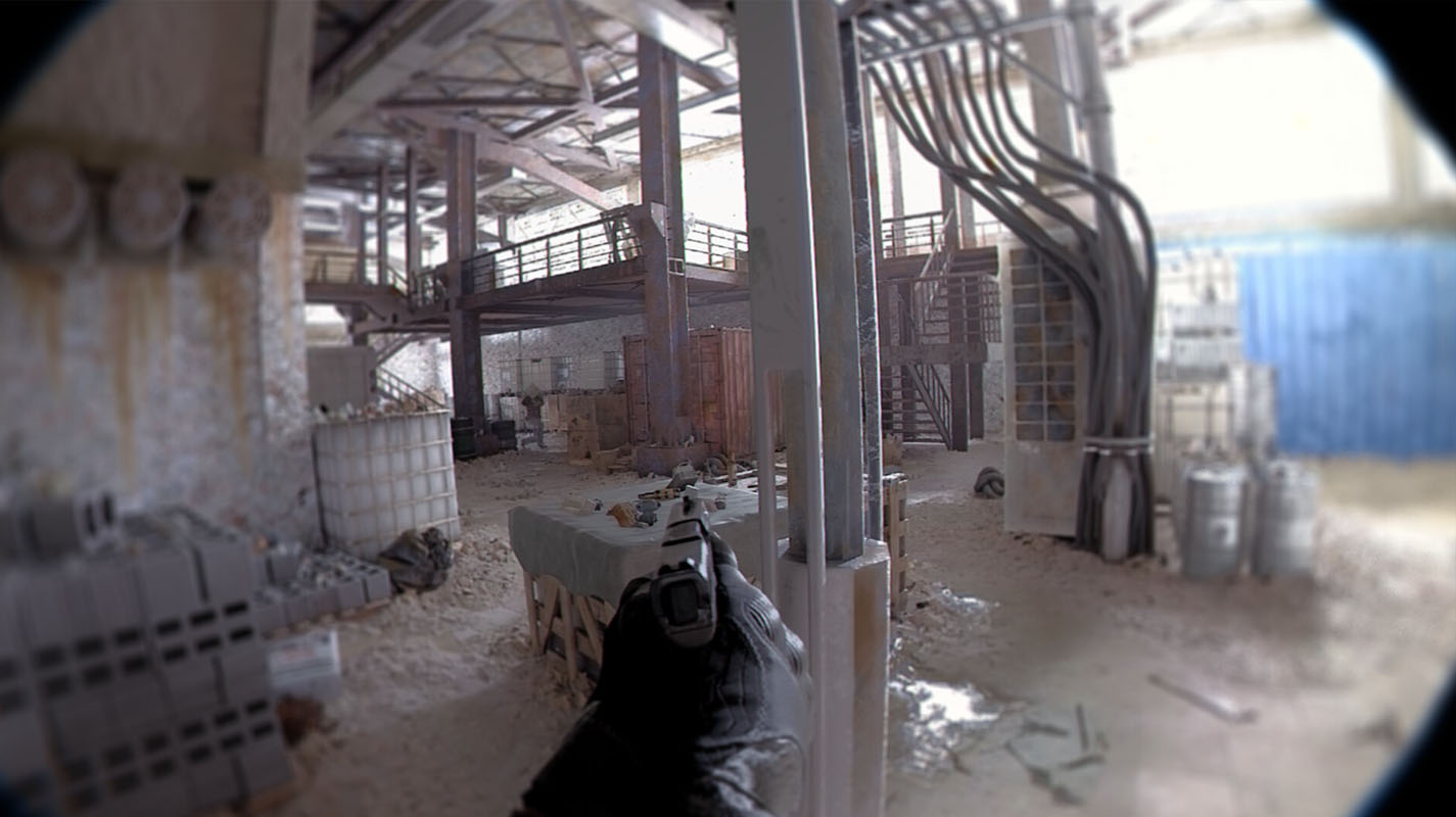 Excerpt from Unrecord, a highly anticipated computer game with the real release date in 2024. You can see a warehouse from the typical bodycam cutout.